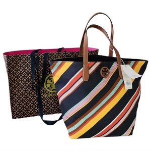 Tory Burch🆕️ Canvas Tote Medley Stripe / 993 Medium Size